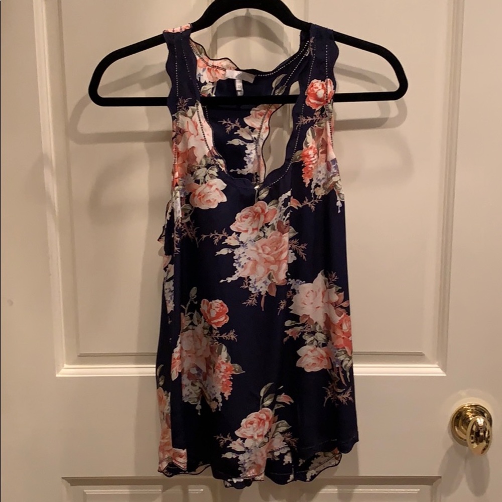 Joie Silk Floral racerback top
